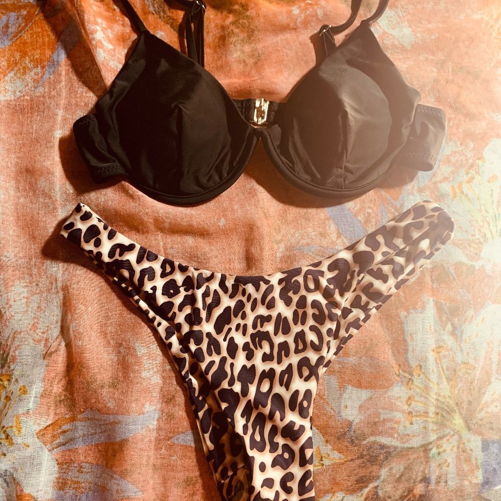 Leopard Underwire High-Cut Bikini